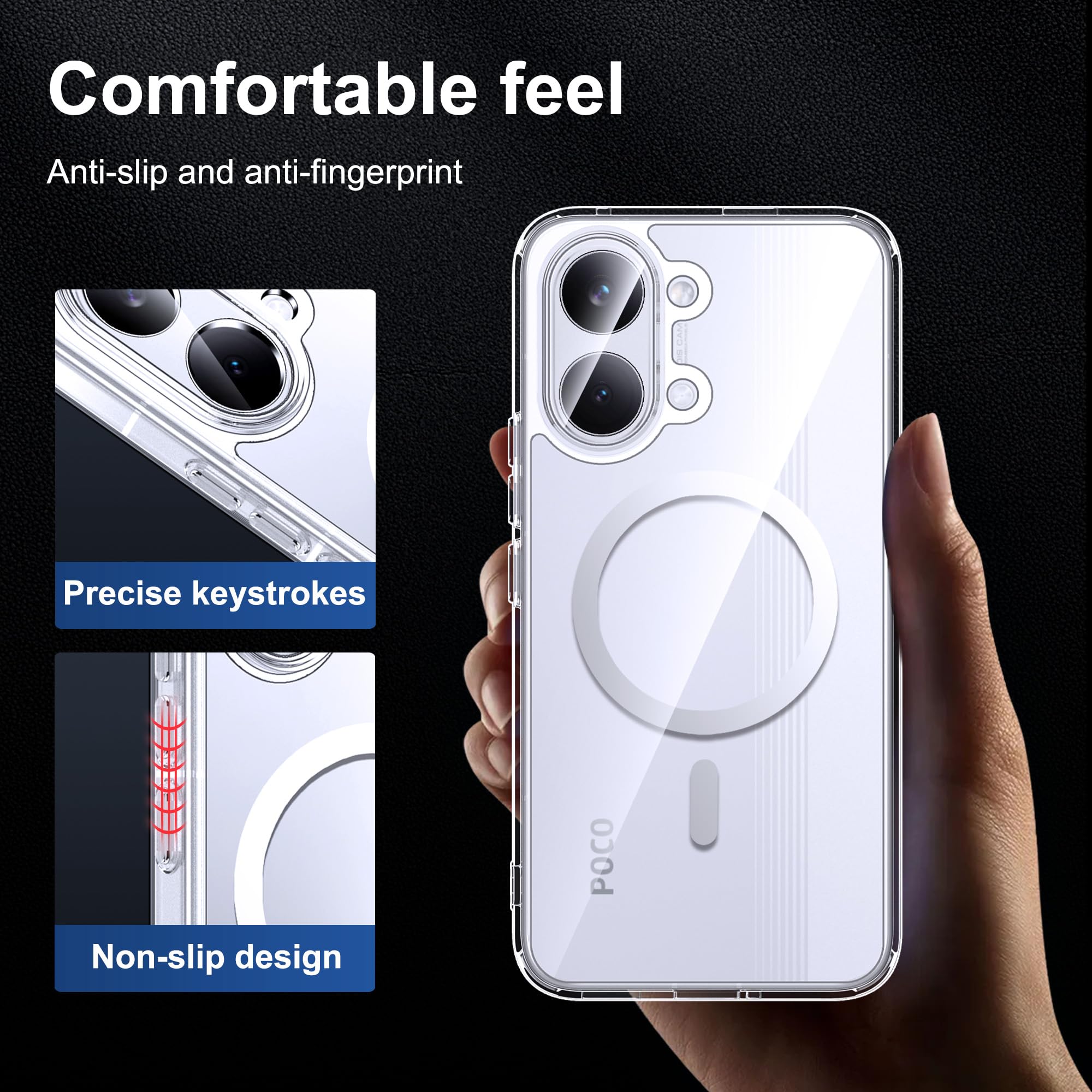 Fhyeugfy for Xiaomi Poco X8 Pro Max Case,with Tempered Glass